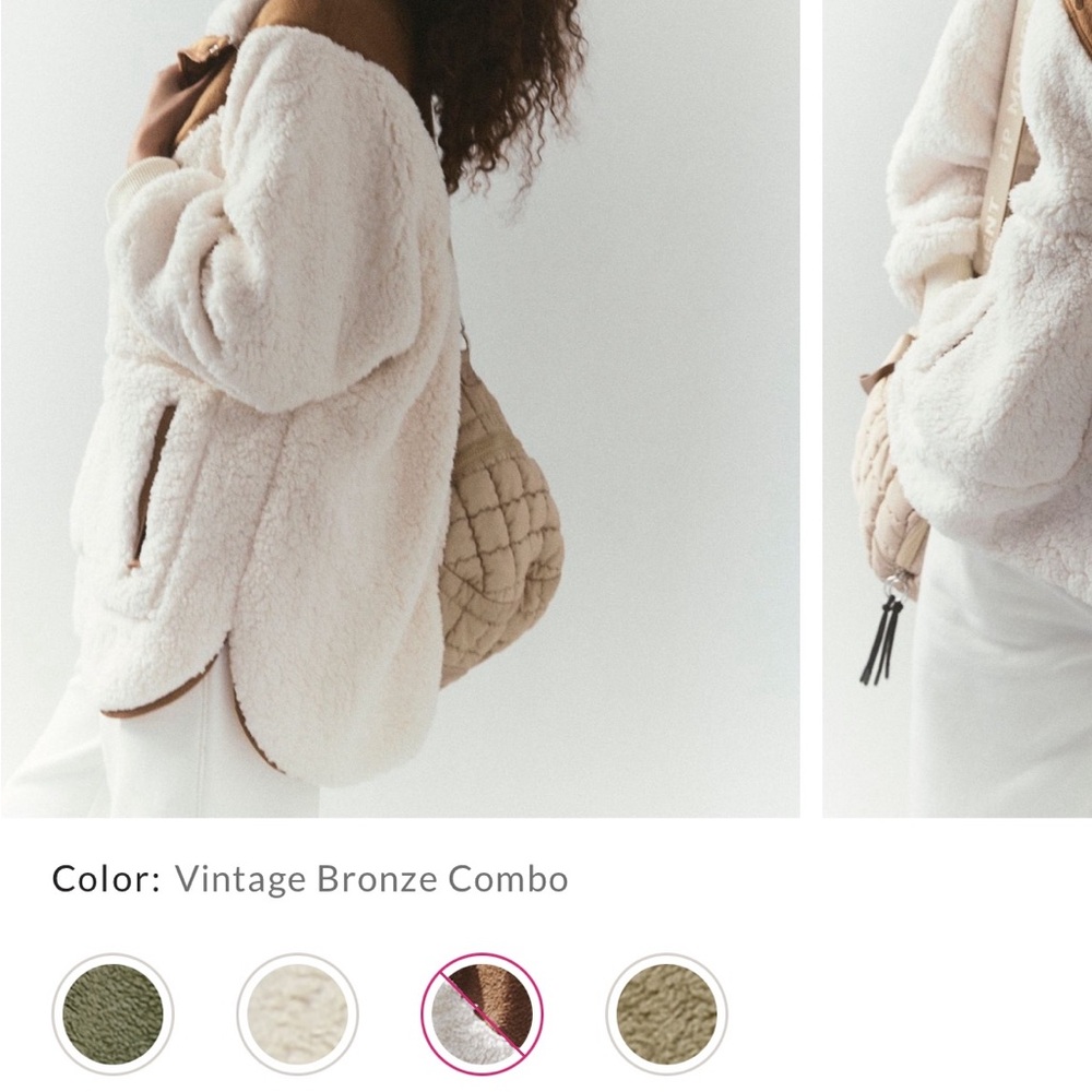 Free People Cream Teddy Jacket